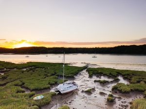 Creek visitors and drone testing