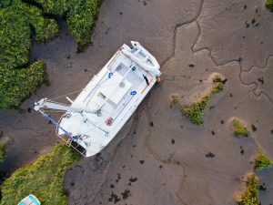 Creek visitors and drone testing