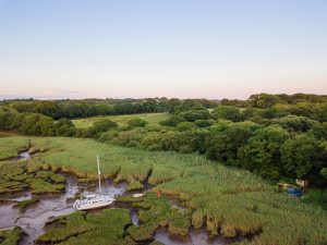 Creek visitors and drone testing